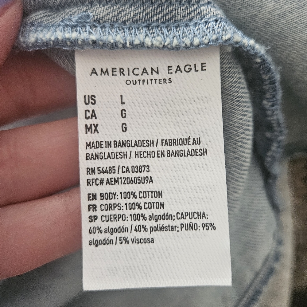 American Eagle cropped faux denim sweatshirt - Picture 4 of 5